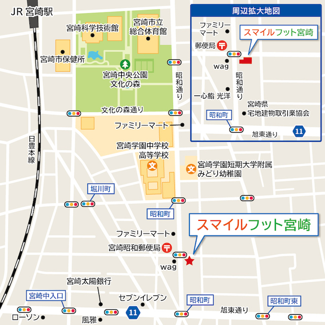 スマイルフット宮崎 地図